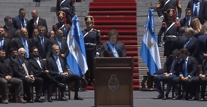 Discurso de posse de Milei.
